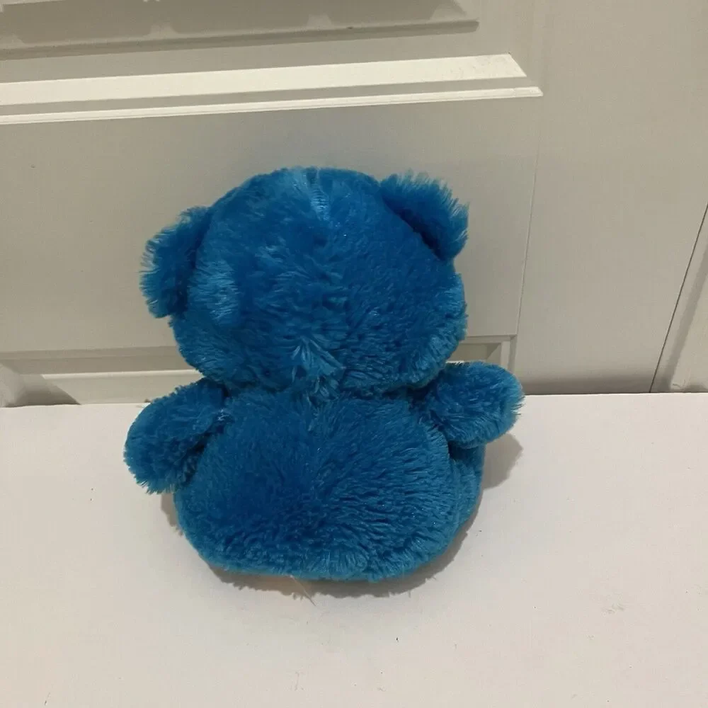 Peek A Boo Teal Blue Lime Green Fuzzy Teddy Bear Plush 10